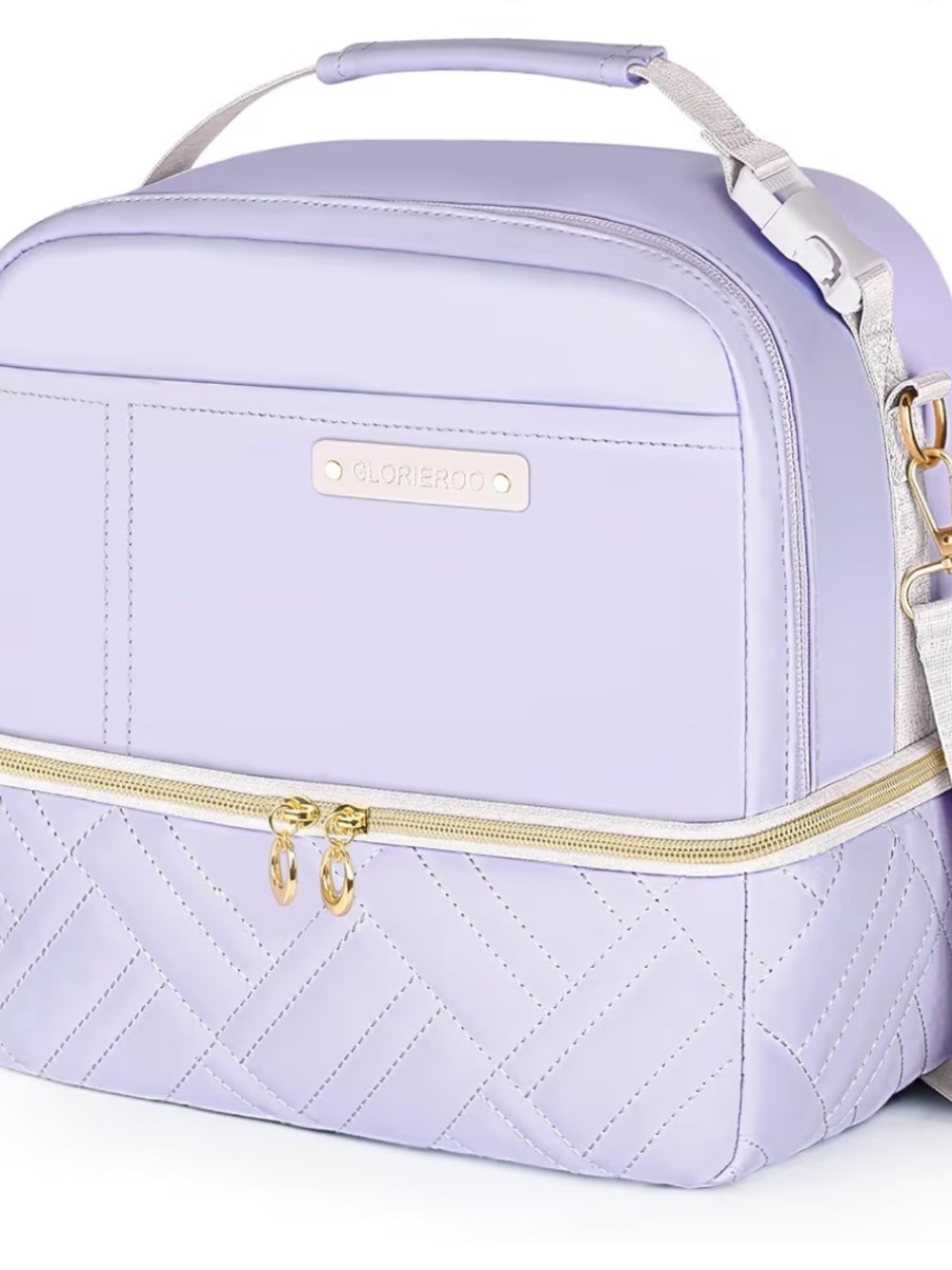 Baby Bottle & Lunch Bag - Lavender Quilted Women Bag
